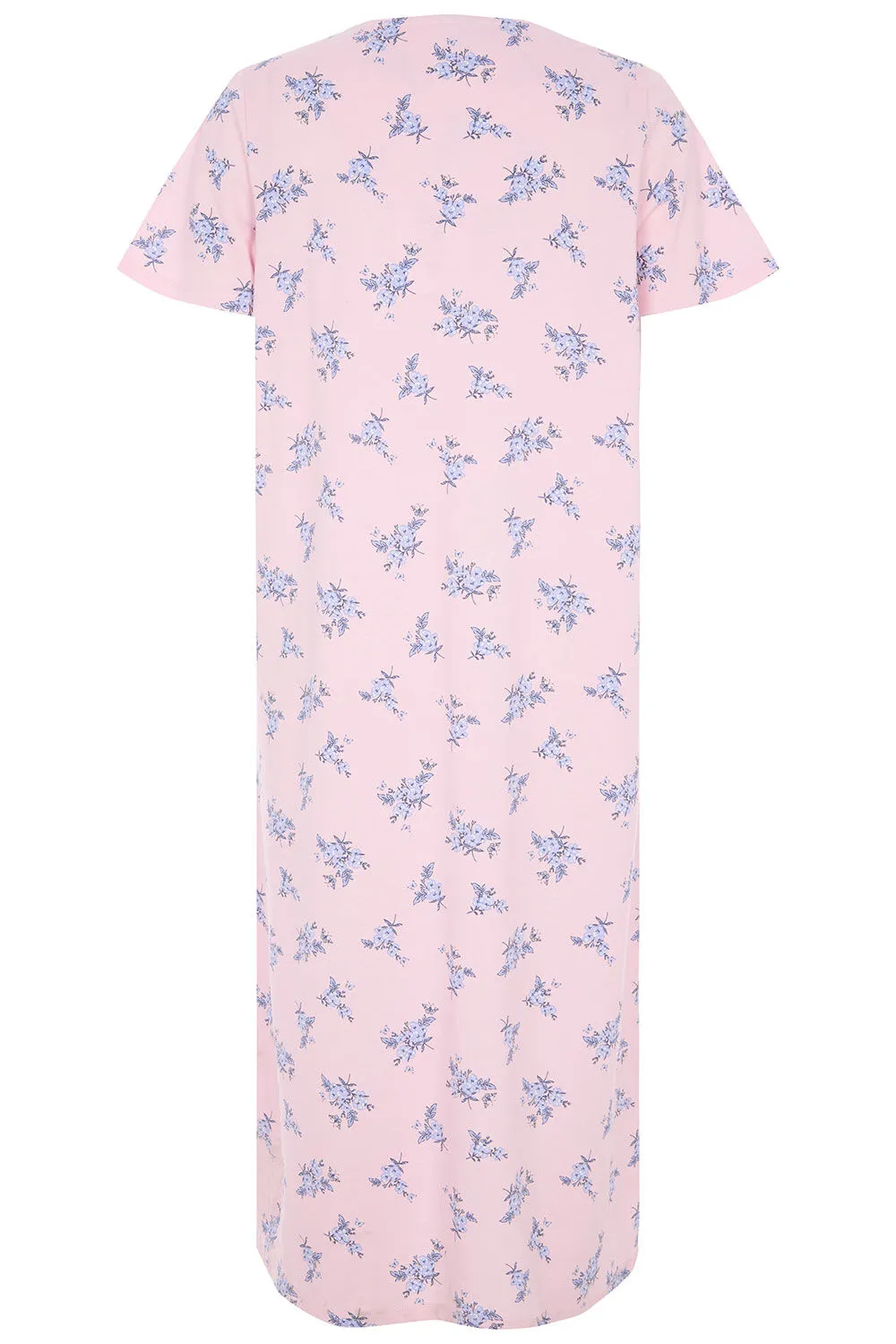 100% Cotton Floral Print Nightdress with Lace Detail