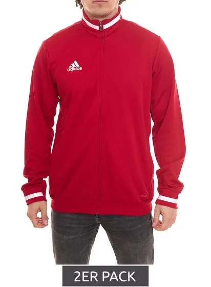 2er Pack adidas TEAM 19 Herren Trainings-Jacke mit CLIMACOOL Technologie aus recyceltem Material Sport-Jacke DX7323 Rot