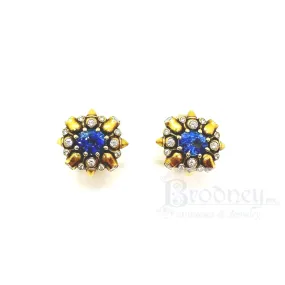 Alex Sepkus 18 Kt Gold Sapphire and Diamond Earrings