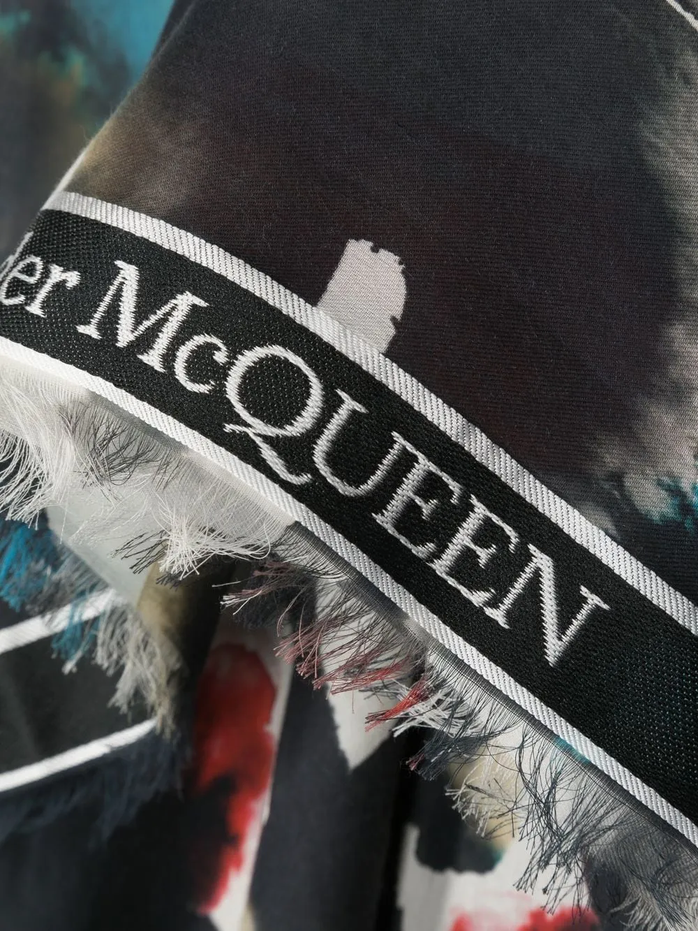 Alexander McQueen charpe en coton mélangé Watercolour Graffiti