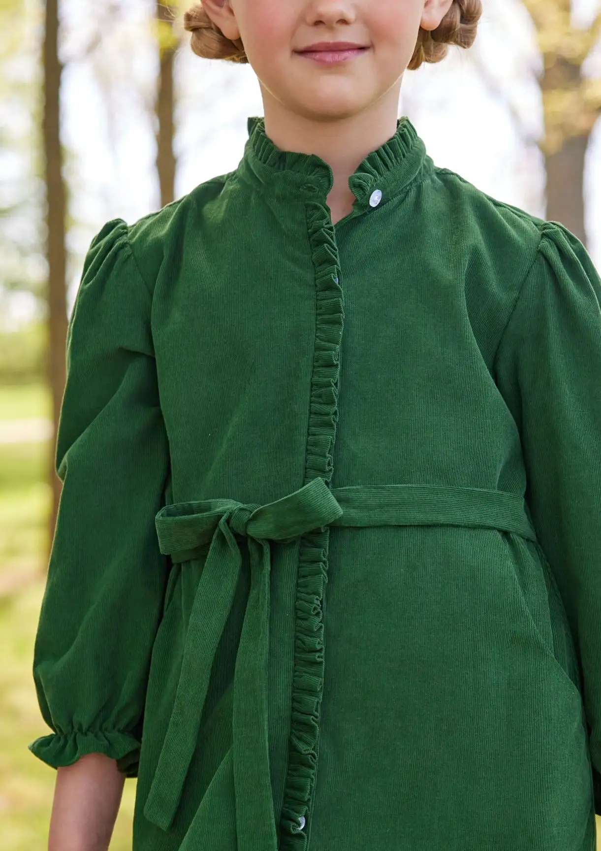 Allie Dress - Hunter Green Corduroy