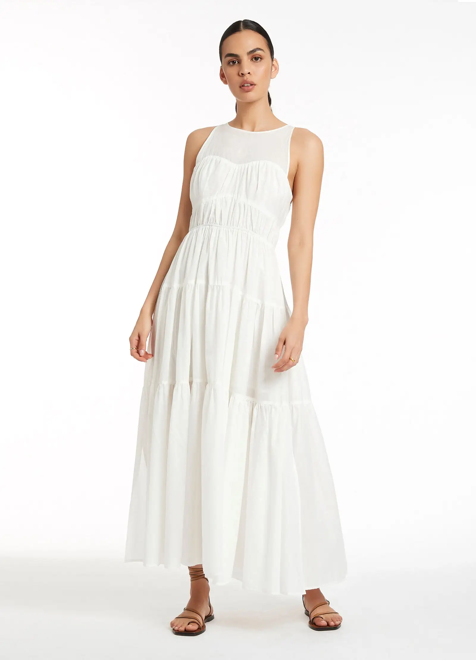 Animale Tie Maxi Dress - Cream