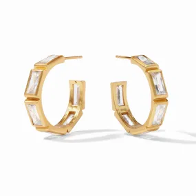 Antonia Gold Cubic Zirconia Large Hoop Earrings by Julie Vos