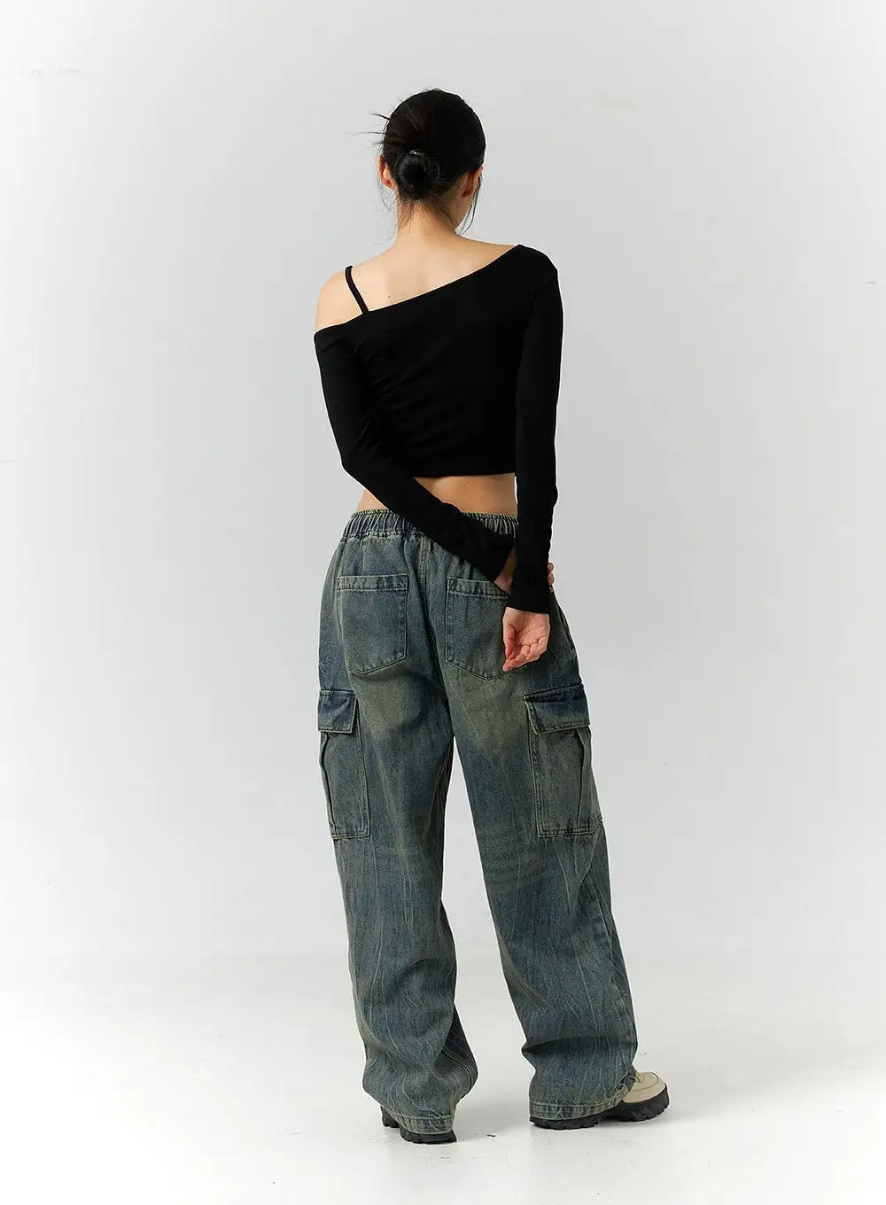 Asymmetrical One-Shoulder Crop Top ID306