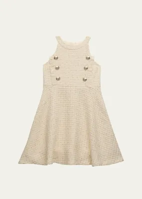 Bardot Junior Girl's Roma Boucle Button Dress, Size 8-14