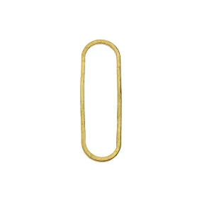 Beadable Open Frame Link, Elongated Oval, 25x8mm, Brass (4 Pieces)