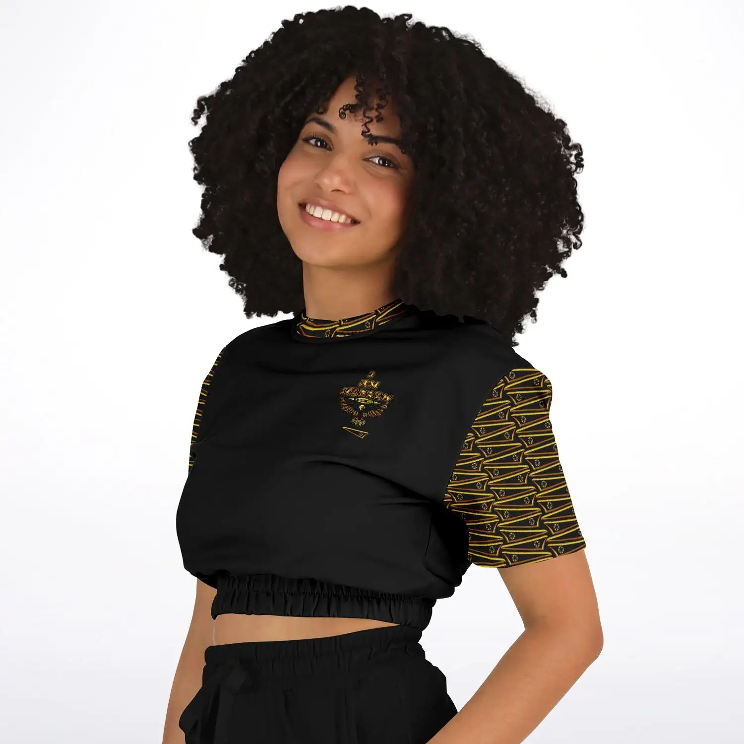 BREWZ Elected Designer Fashion Cropped Short Sleeve Sweatshirt