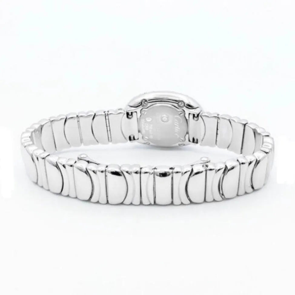 CARTIER BAIGNOIRE Mini 18K White Gold ~1.07TCW Diamond Watch