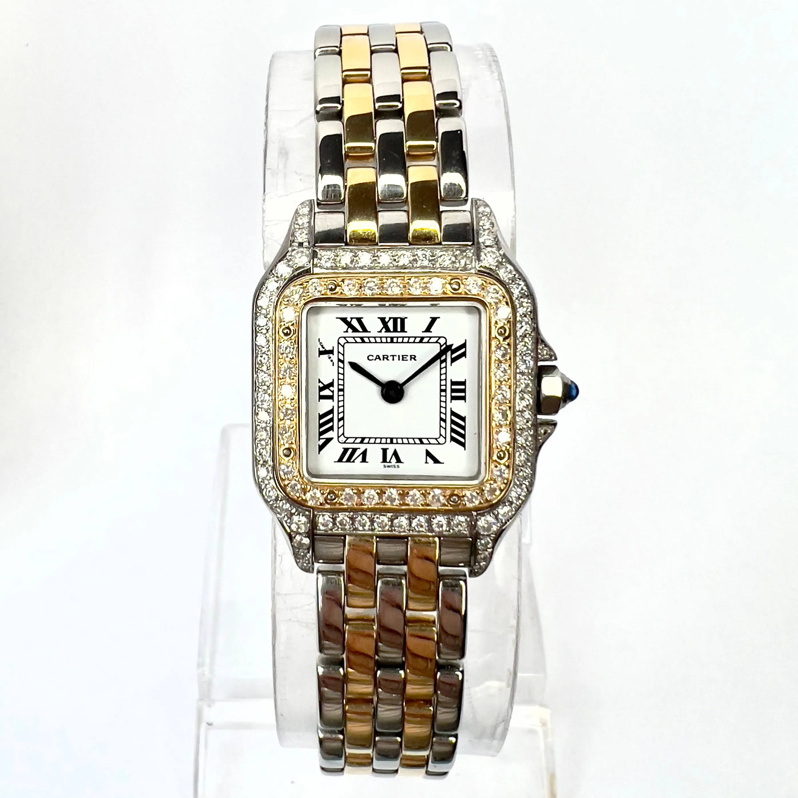 CARTIER PANTHERE 23mm Quartz 2 Row Gold 0.86TCW DIAMOND Watch