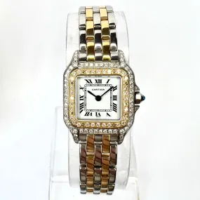 CARTIER PANTHERE 23mm Quartz 2 Row Gold 0.86TCW DIAMOND Watch