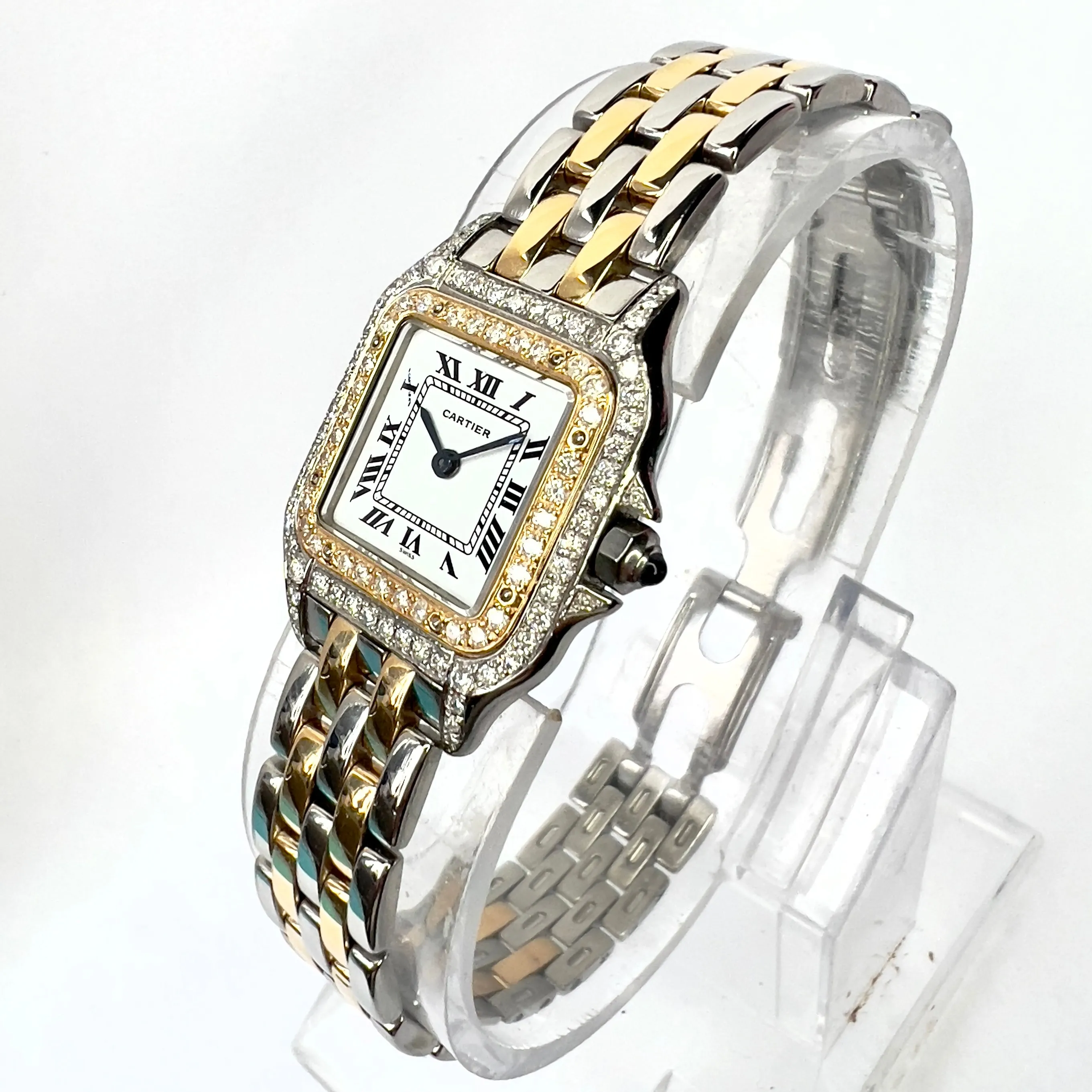 CARTIER PANTHERE 23mm Quartz 2 Row Gold 0.86TCW DIAMOND Watch