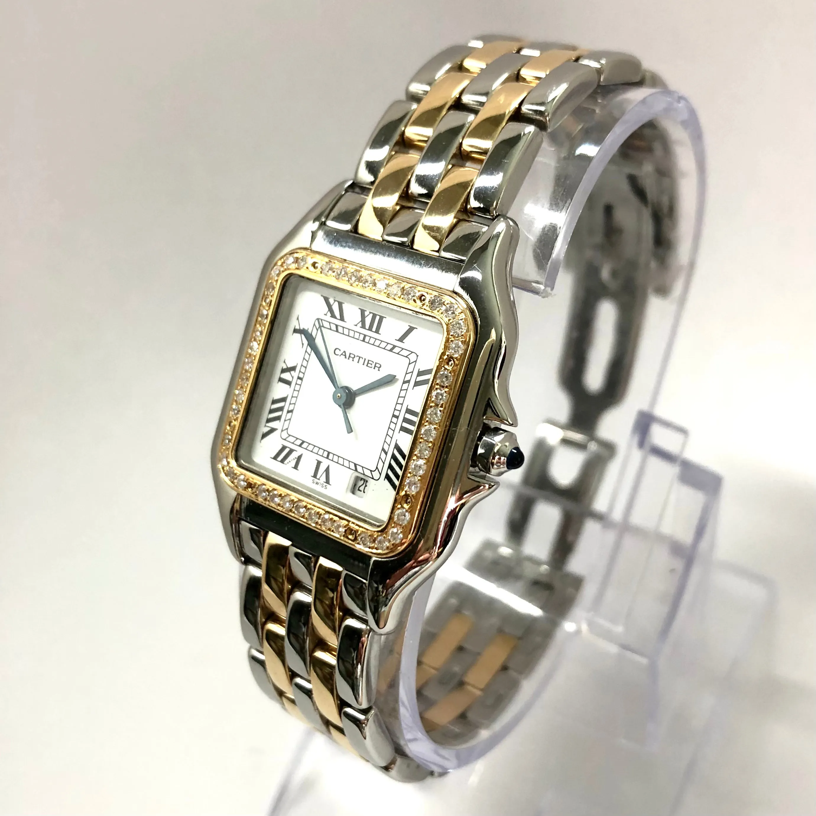 CARTIER PANTHERE 27mm 2 Row Gold 0.36TCW DIAMOND Watch