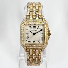 CARTIER PANTHERE 27mm Quartz 18K Yellow Gold 6.1TCW Diamond Watch