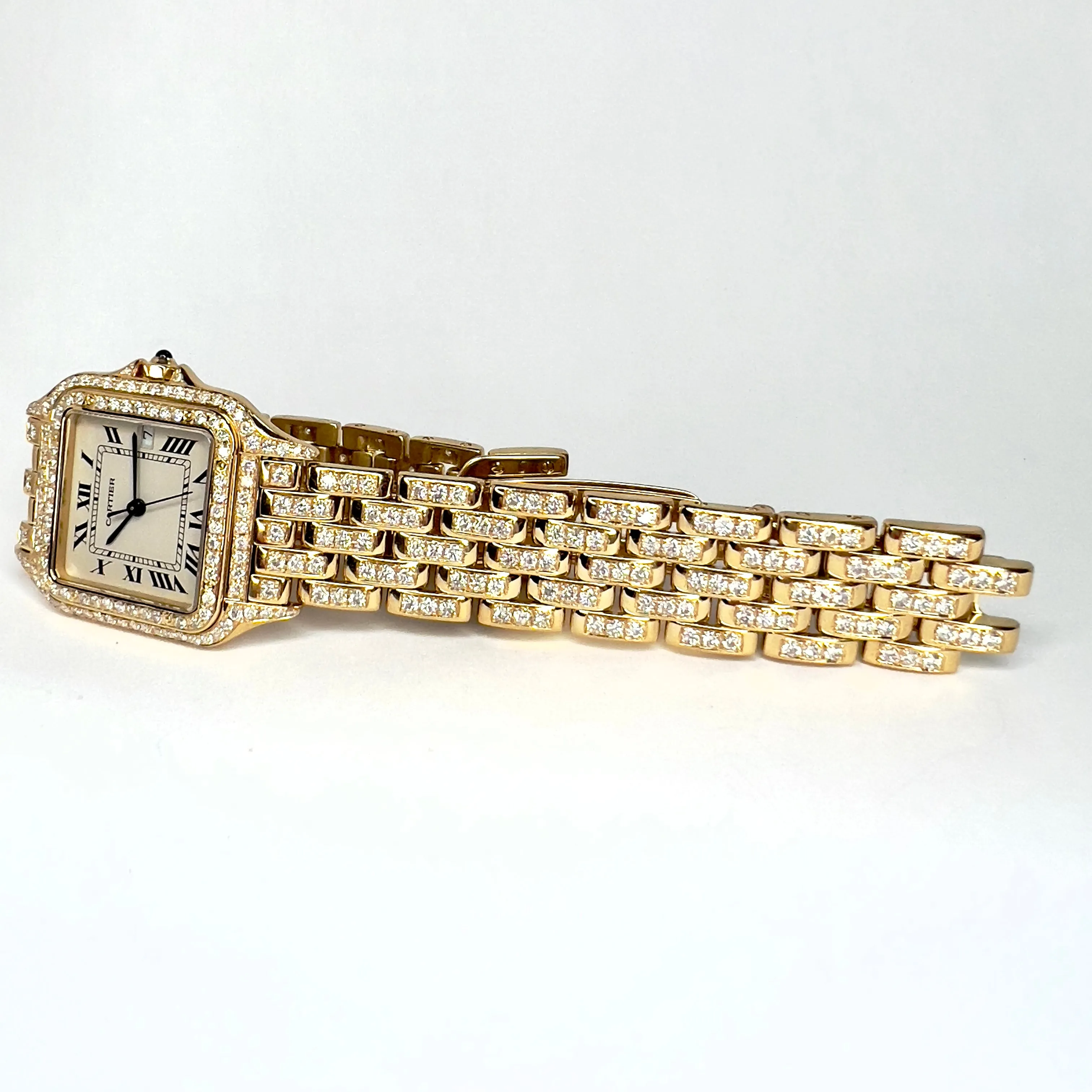 CARTIER PANTHERE 27mm Quartz 18K Yellow Gold 6.1TCW Diamond Watch