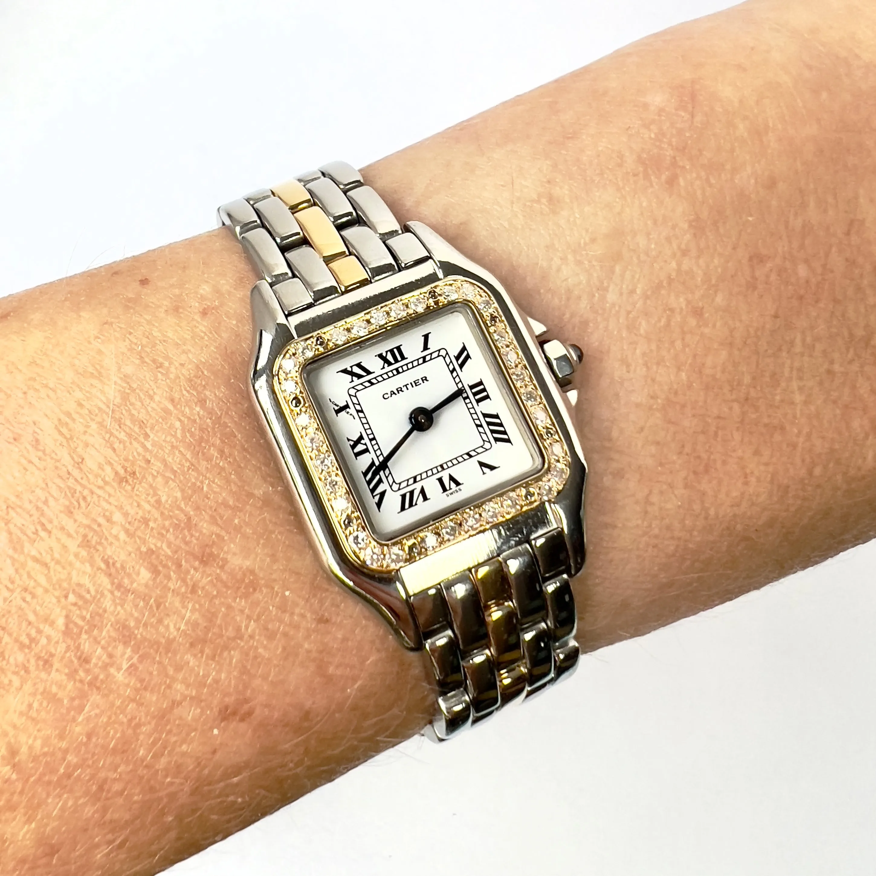 CARTIER PANTHERE Quartz 23mm 1 Row Gold 0.32TCW DIAMOND Watch