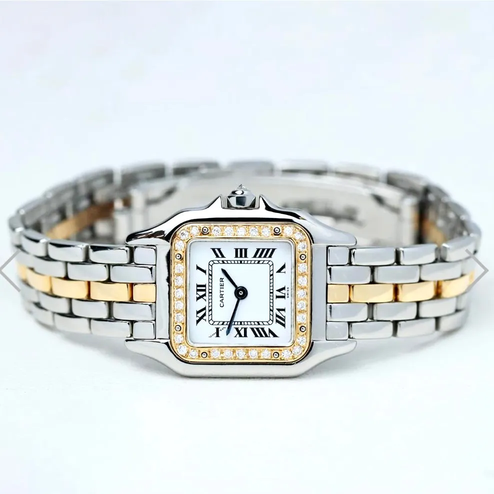 CARTIER PANTHERE Quartz 23mm 1 Row Gold 0.33TCW DIAMOND Watch