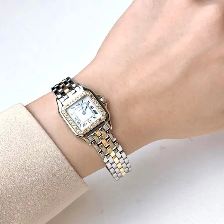 CARTIER PANTHERE Quartz 23mm 1 Row Gold 0.33TCW DIAMOND Watch