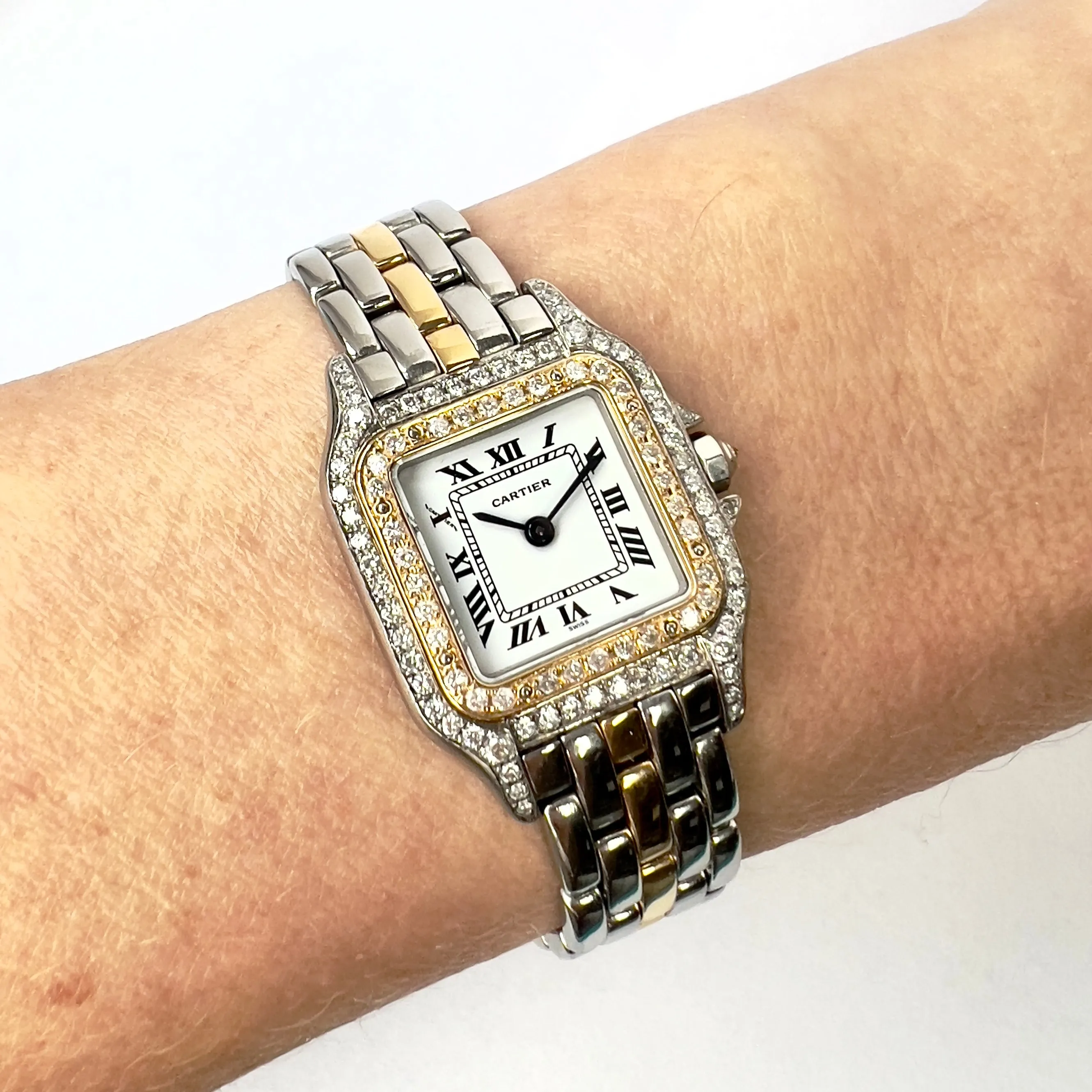 CARTIER PANTHERE Quartz 23mm 1 Row Gold 0.95TCW DIAMOND Watch