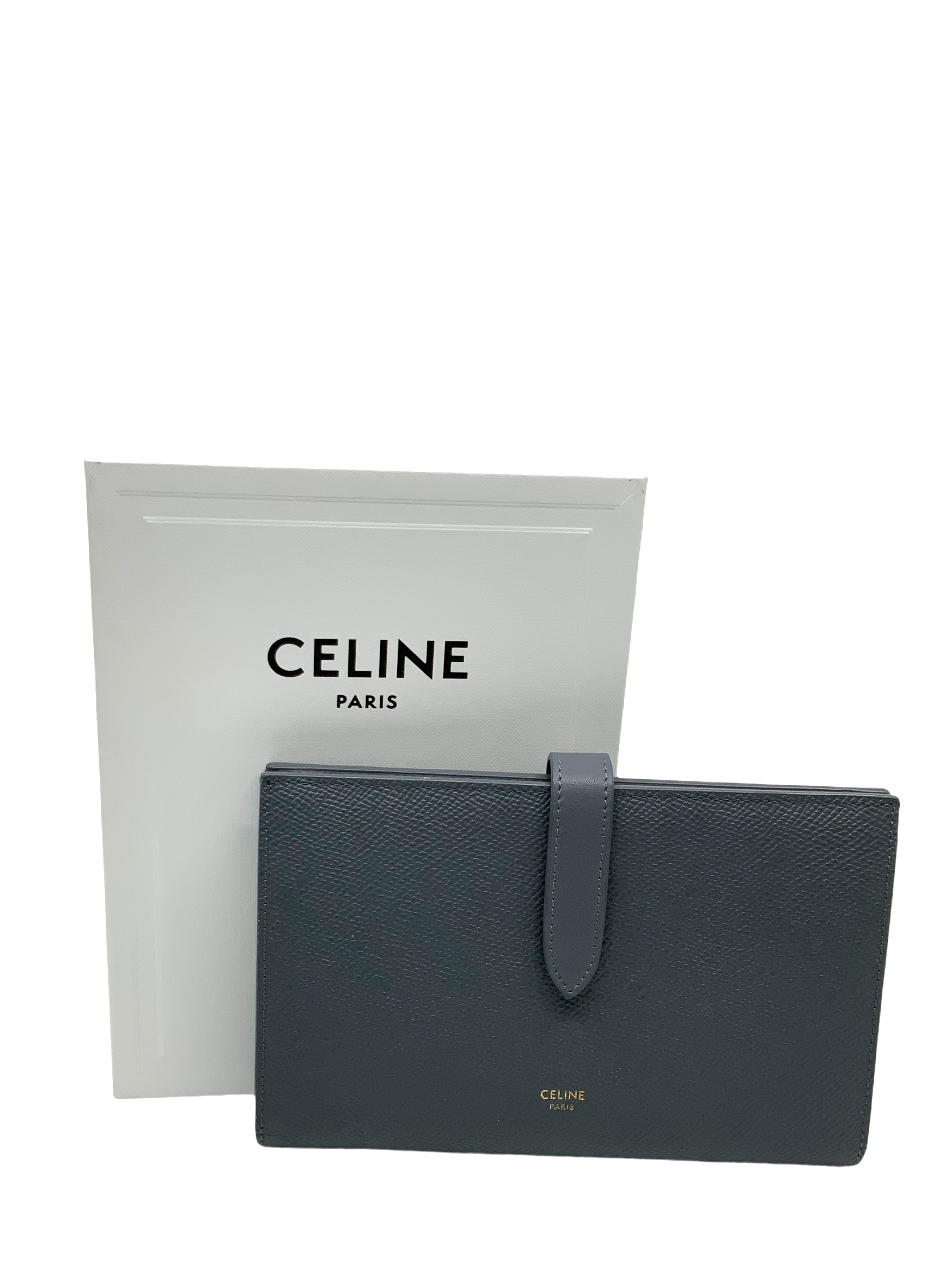 Celine Grained Calfskin Large Strap Wallet NEW