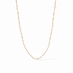 Charlotte Pearl Delicate Station Necklace Gold Pearl by Julie Vos