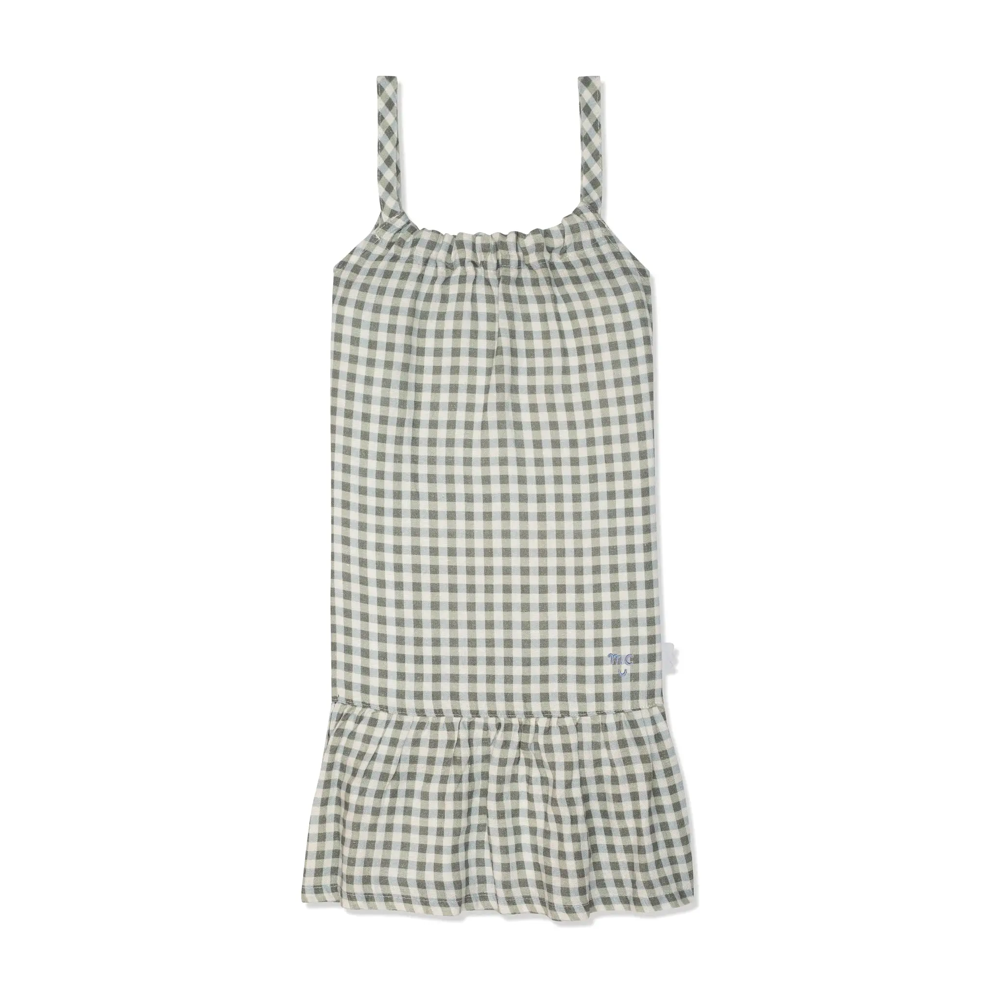 Checkered Linen Kid Dress