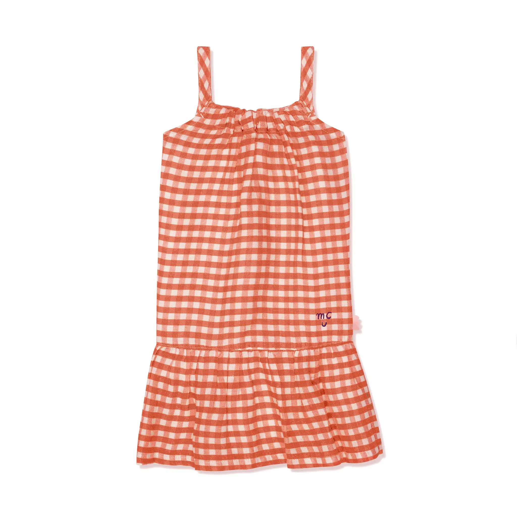 Checkered Linen Kid Dress