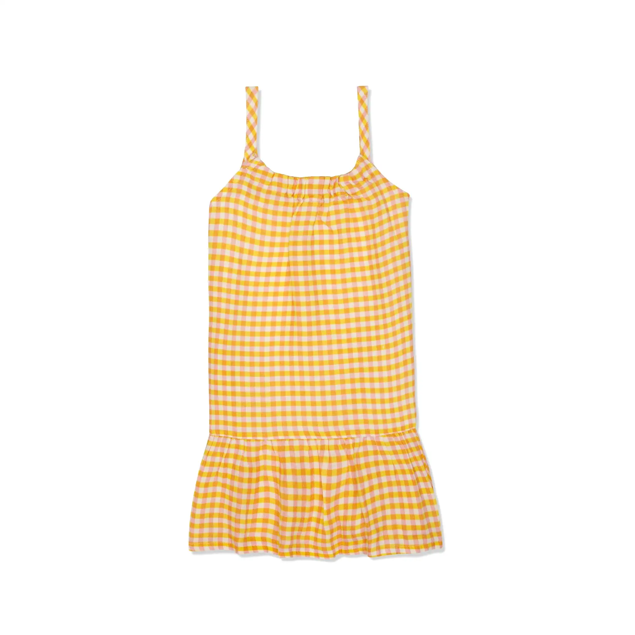 Checkered Linen Kid Dress