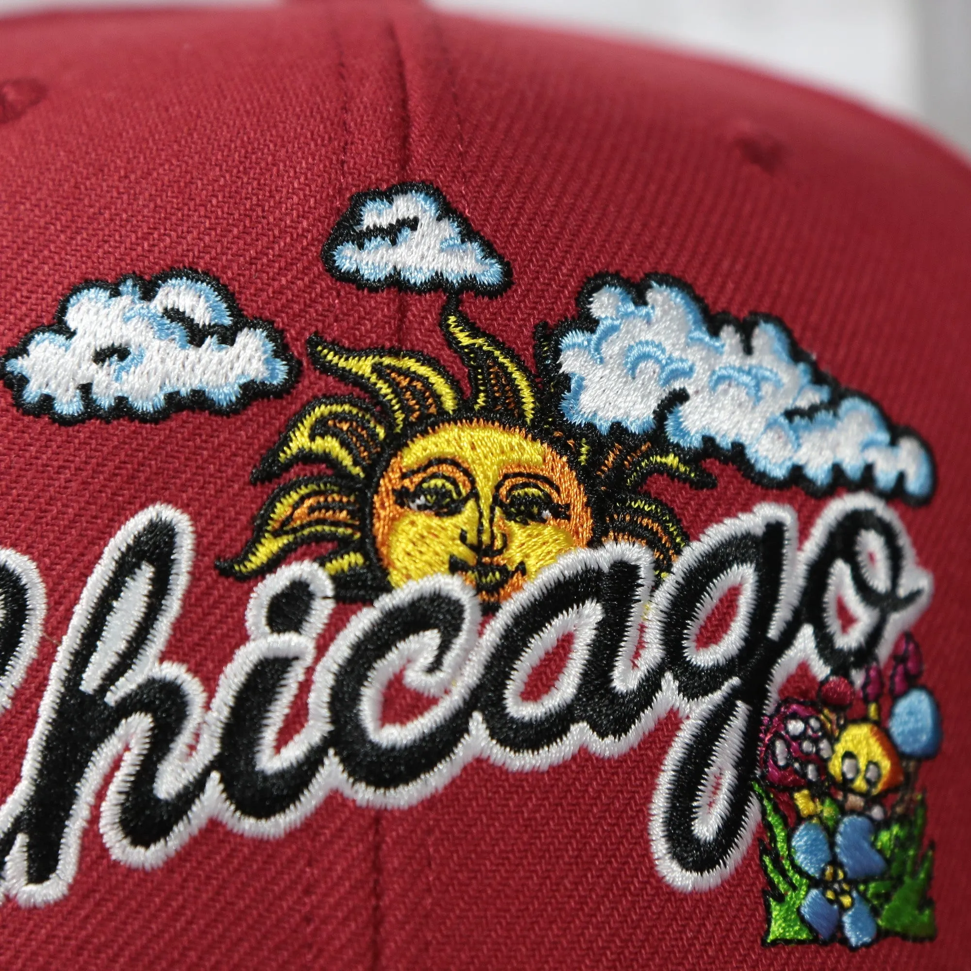 Chicago Bulls Throwback Wordmark Hardwood Classics  All Over Energy Psychedelic patch | Red Snapback hat