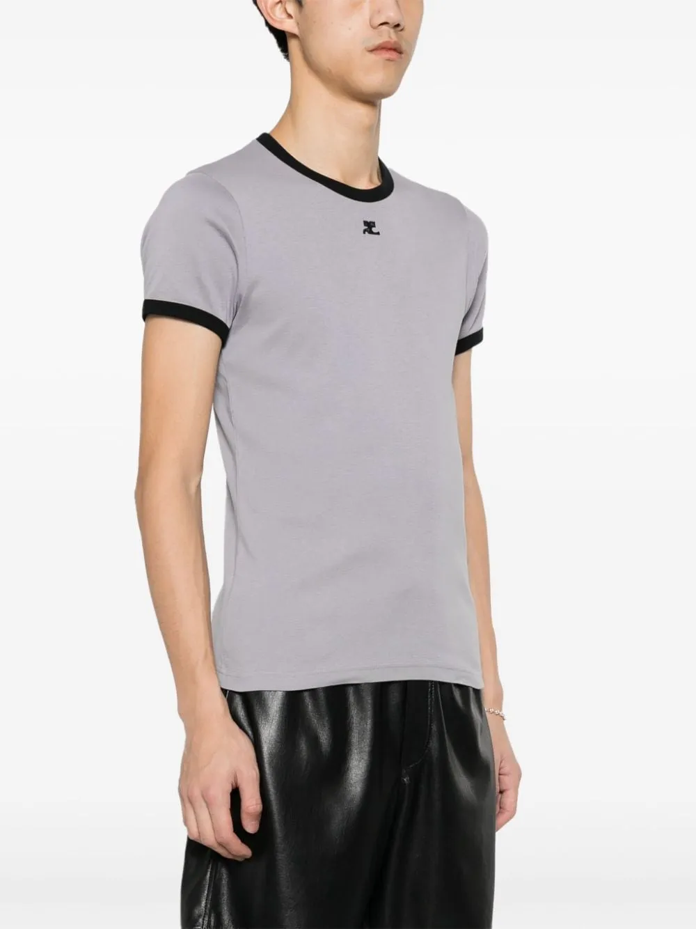 Courrèges - T-shirt Bumpy Contrast en coton