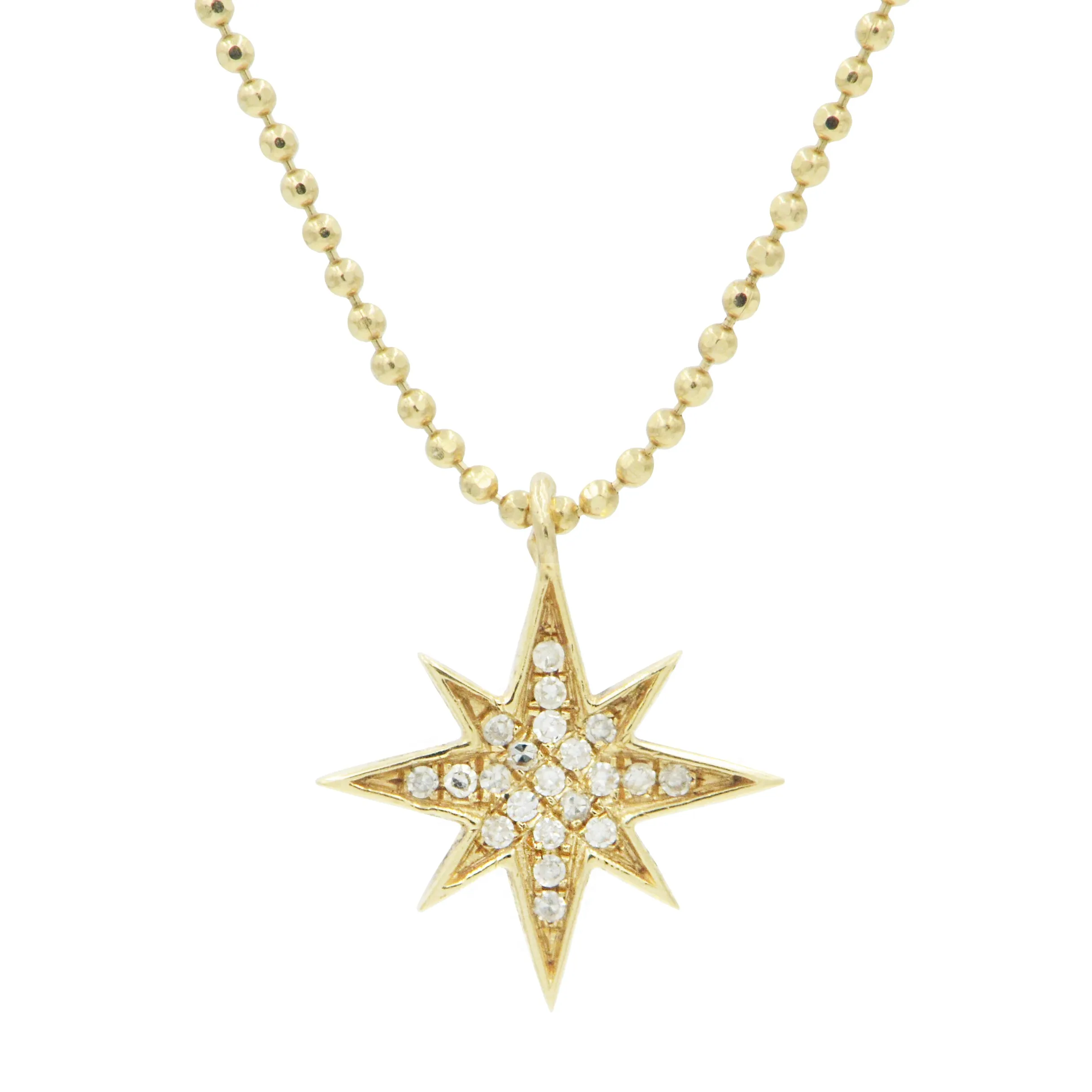 Diamond North Star Necklace in 14k Gold