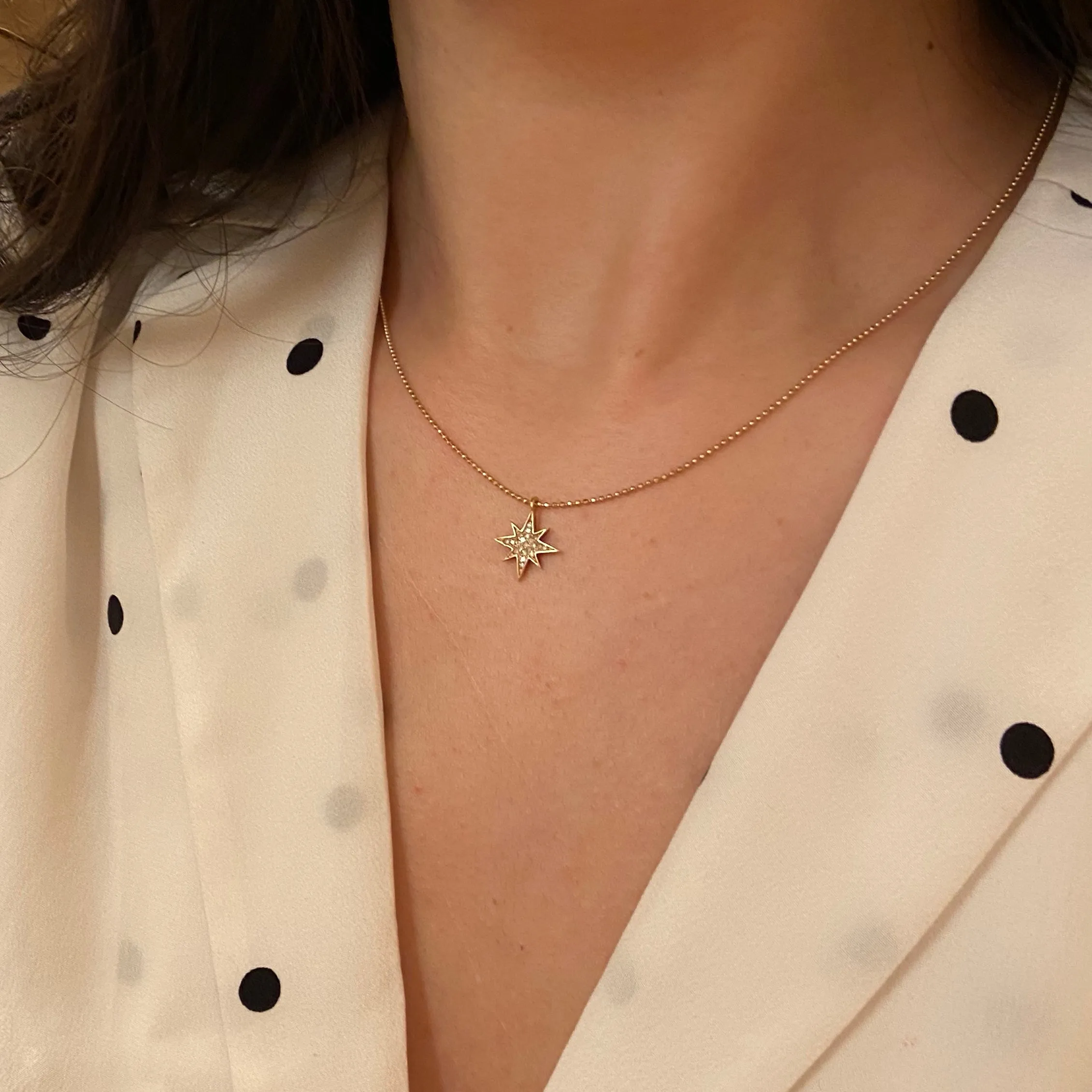 Diamond North Star Necklace in 14k Gold