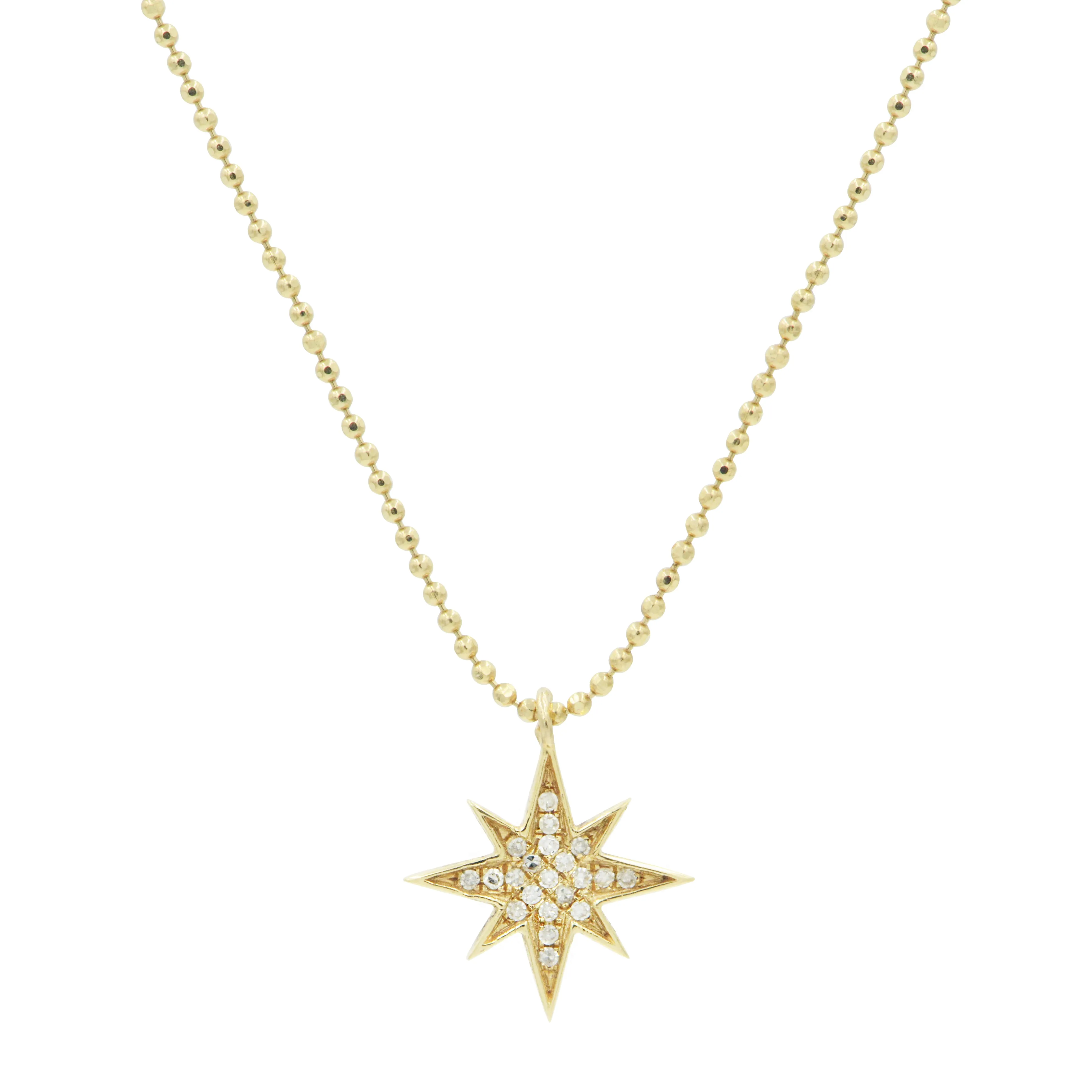 Diamond North Star Necklace in 14k Gold