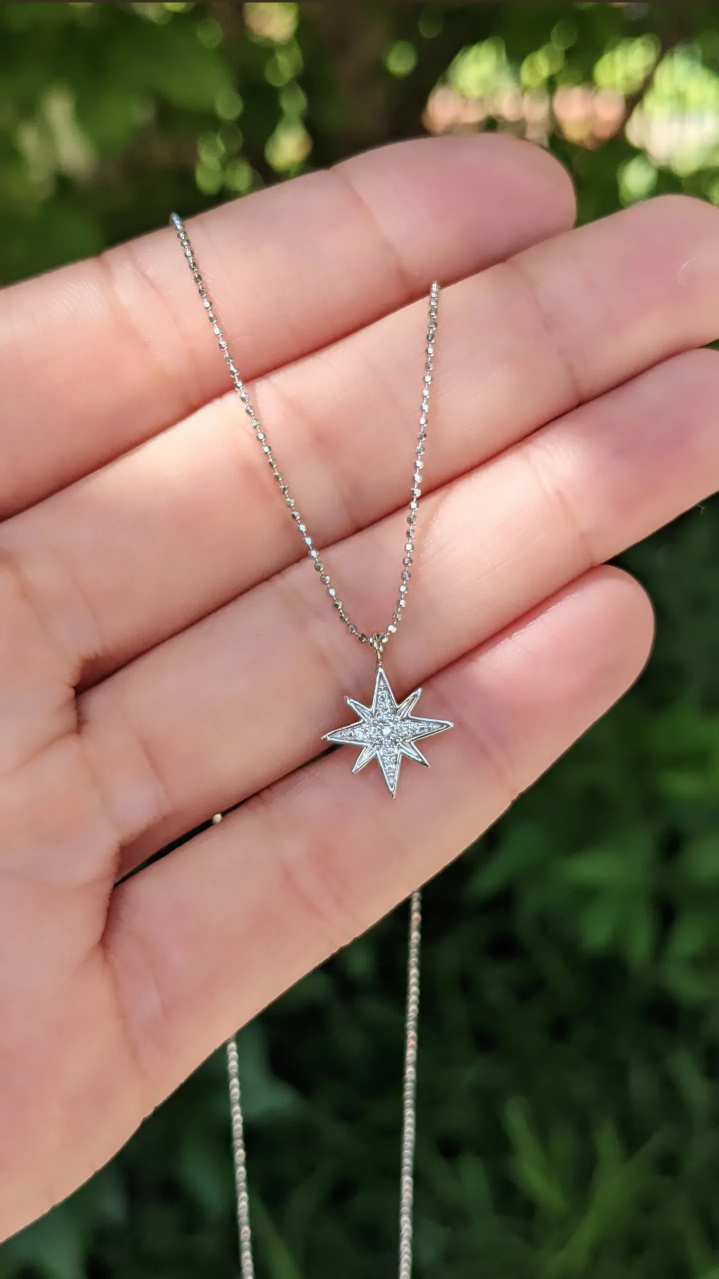 Diamond North Star Necklace in 14k Gold