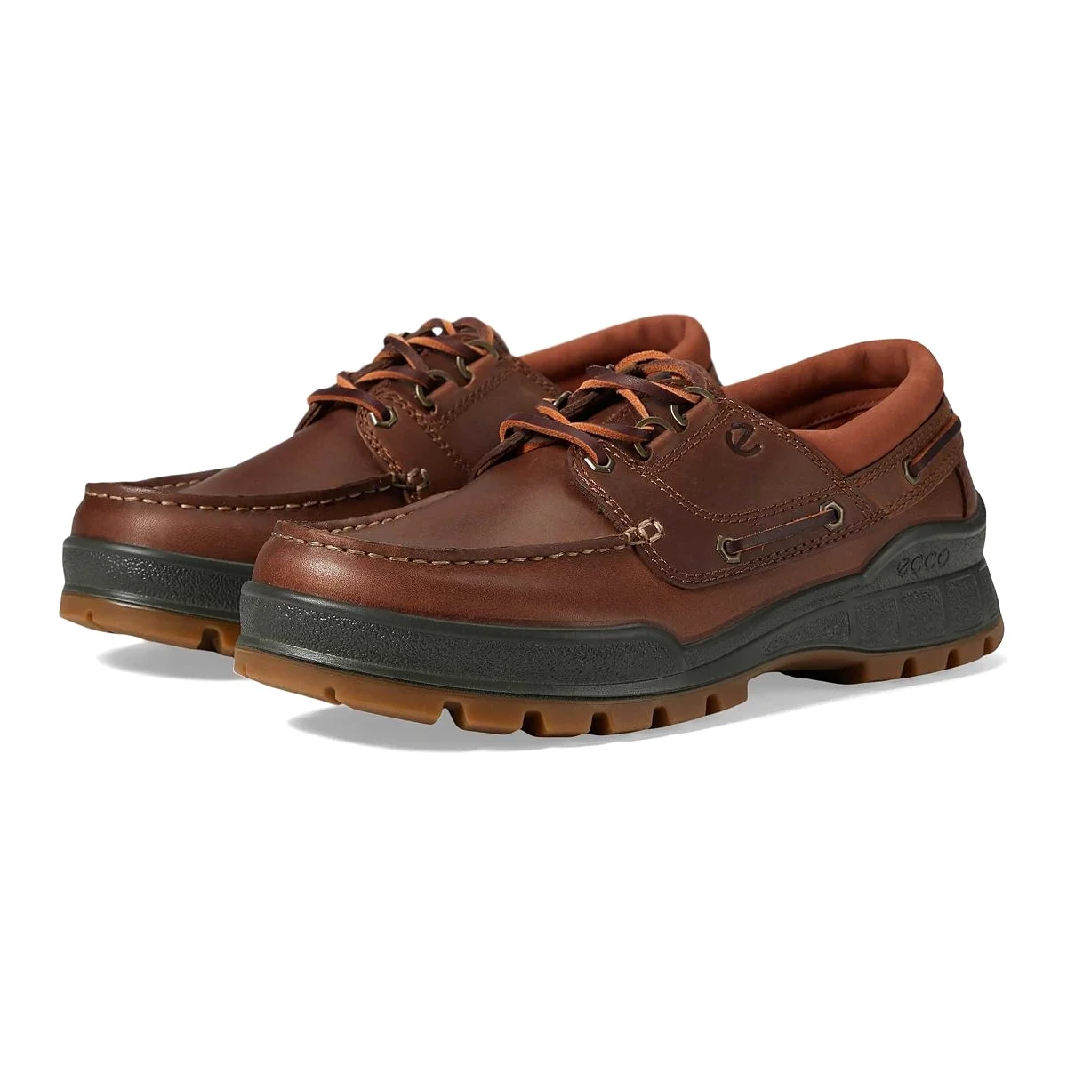 Ecco Men's Track 25 Moc Boat Shoe Bison/Cognac