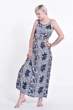 Elephant Orchard Tie Back Maxi Dress in Navy