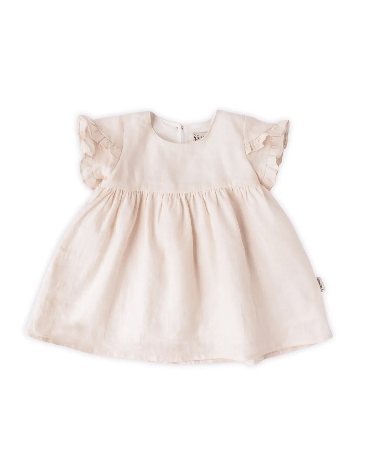 Ella Baby Girl Linen Dress - Cookie Dough