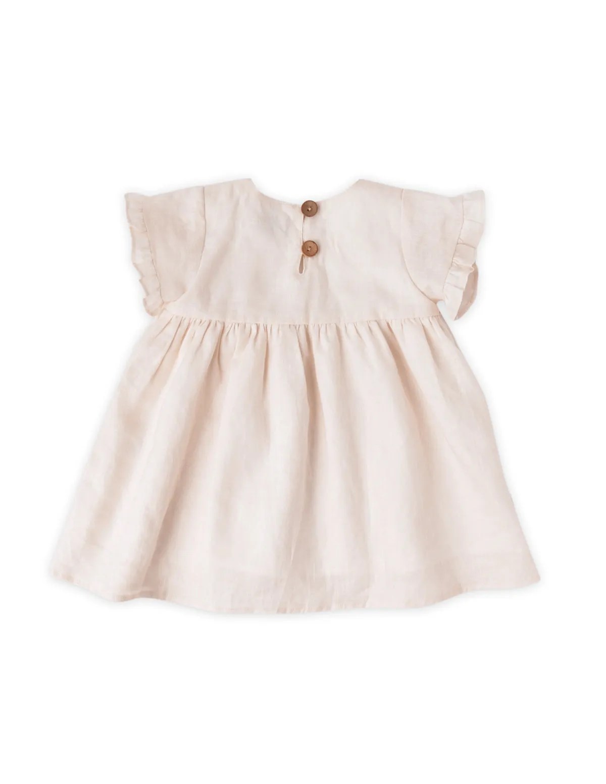 Ella Baby Girl Linen Dress - Cookie Dough