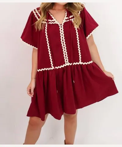 Entro Easy Living Dress In Merlot