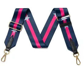 Fabucci Navy and Pink Star Print Crossbody/Shoulder Strap