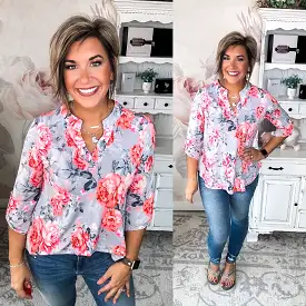 Figure It Out Top - Grey Multi