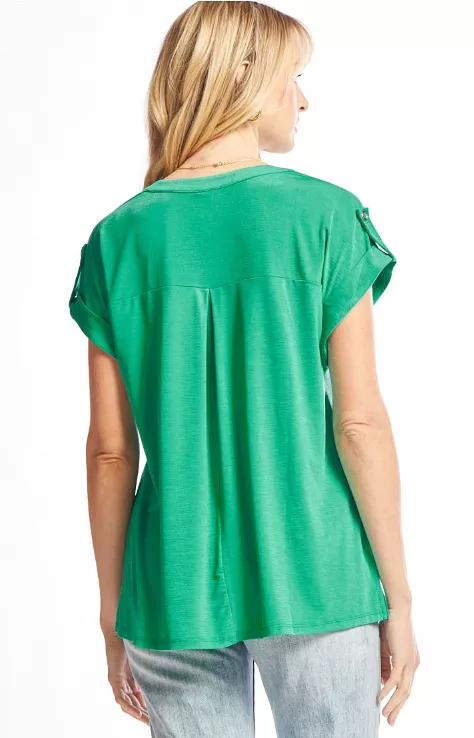 Figure It Out Top Short Sleeve - Emerald