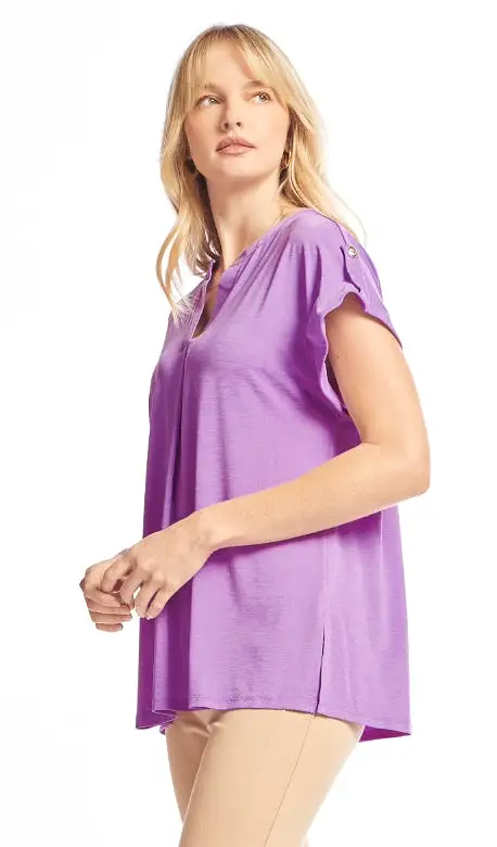 Figure It Out Top Short Sleeve - Lavender