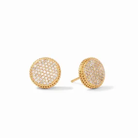 Fleur-de-Lis Stud Gold Pave Cubic Zirconia by Julie Vos