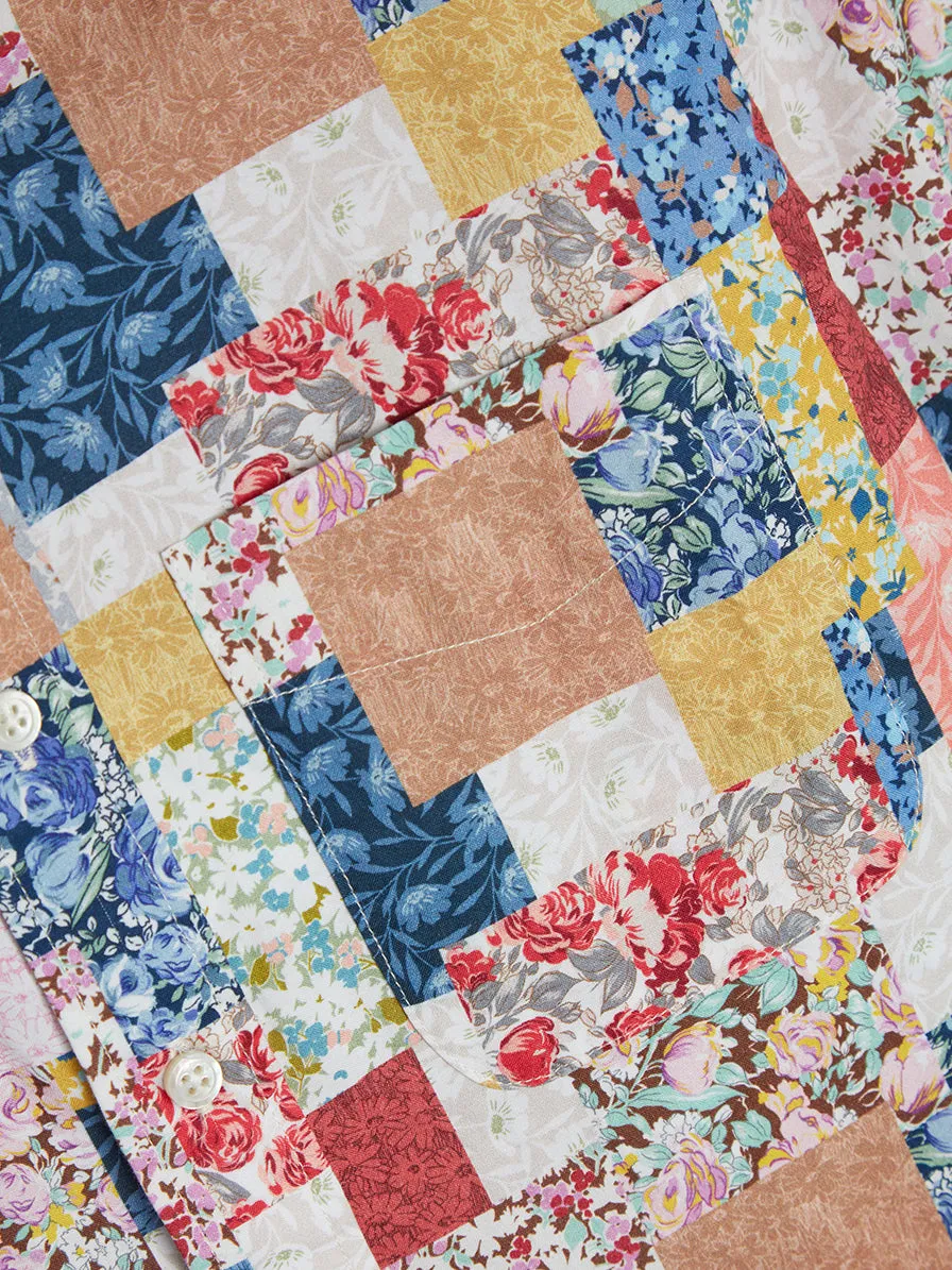 Floral Patchwork Print 19 Century BD Shirt, Multi Color