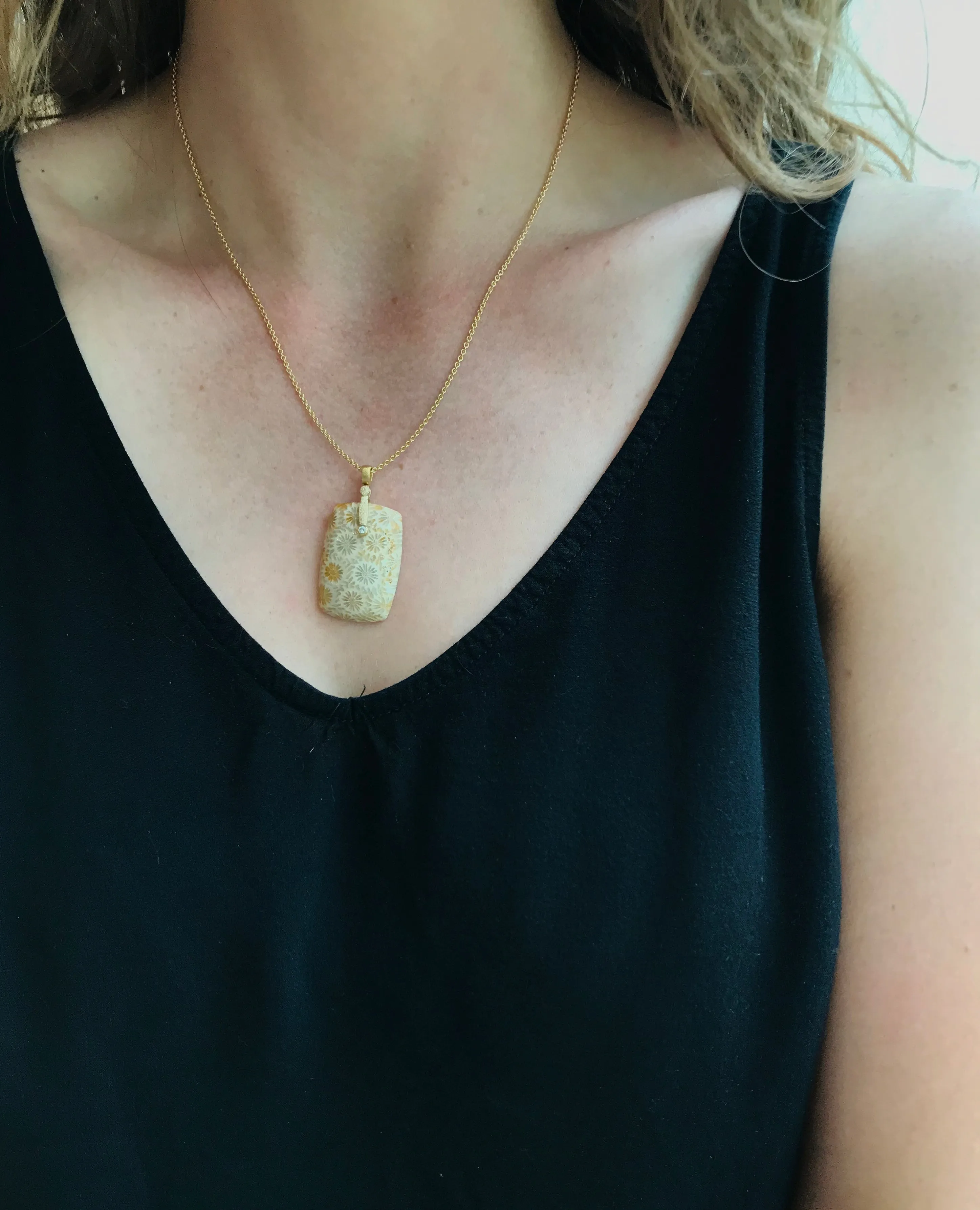 Fossilized Coral Pendant