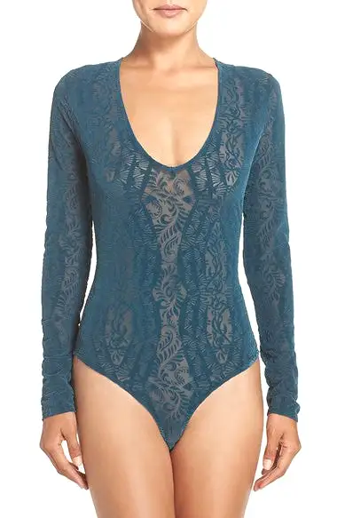 Free People On The Dance Floor Velvet Bodysuit