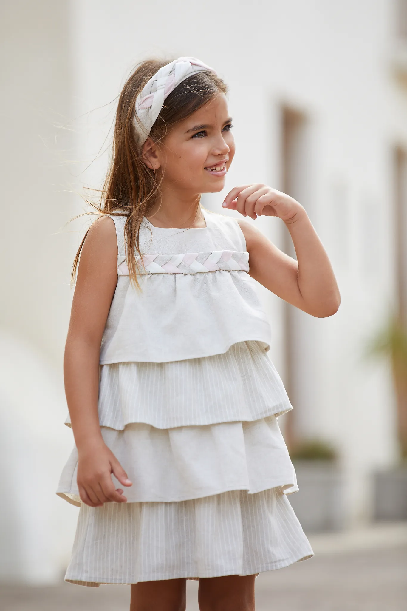 Girl Flor Del Desierto Dress-Sand