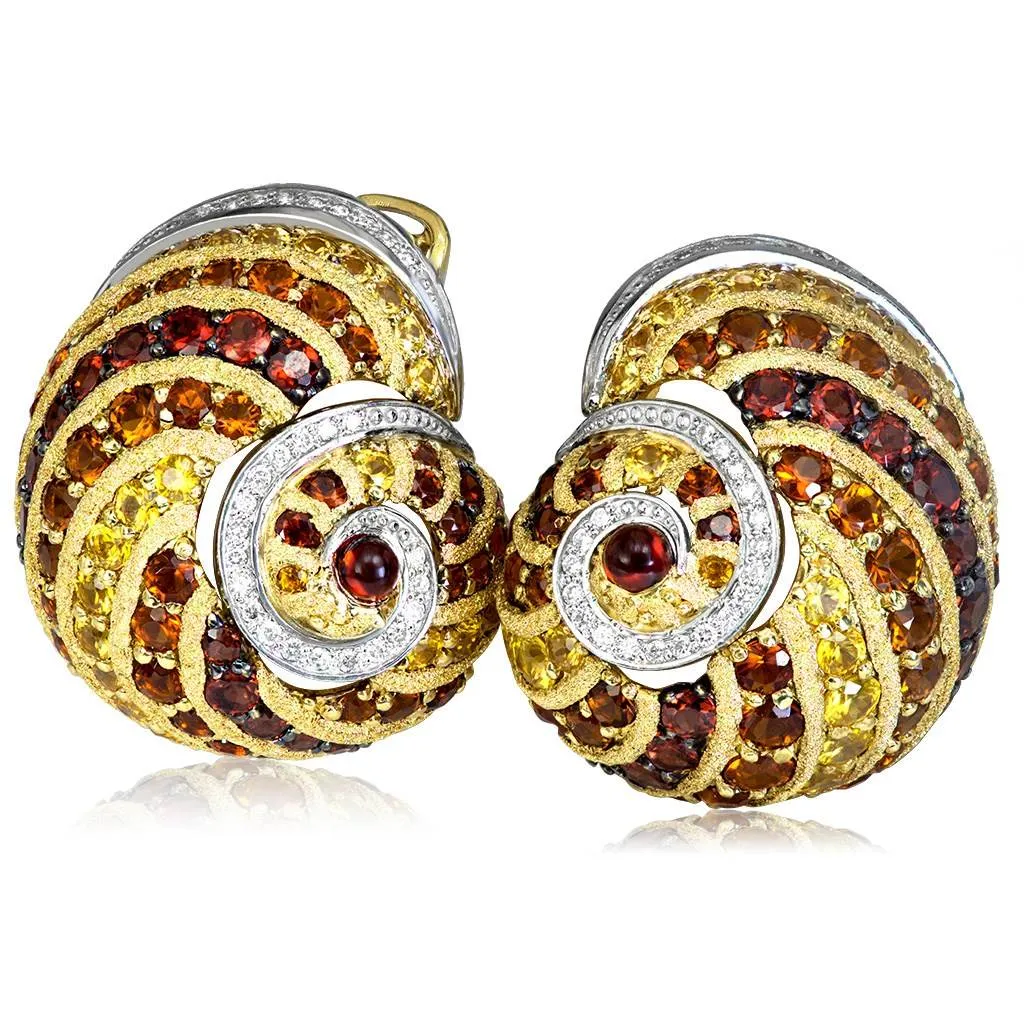 Gold & Platinum Sunny The Snail Earrings