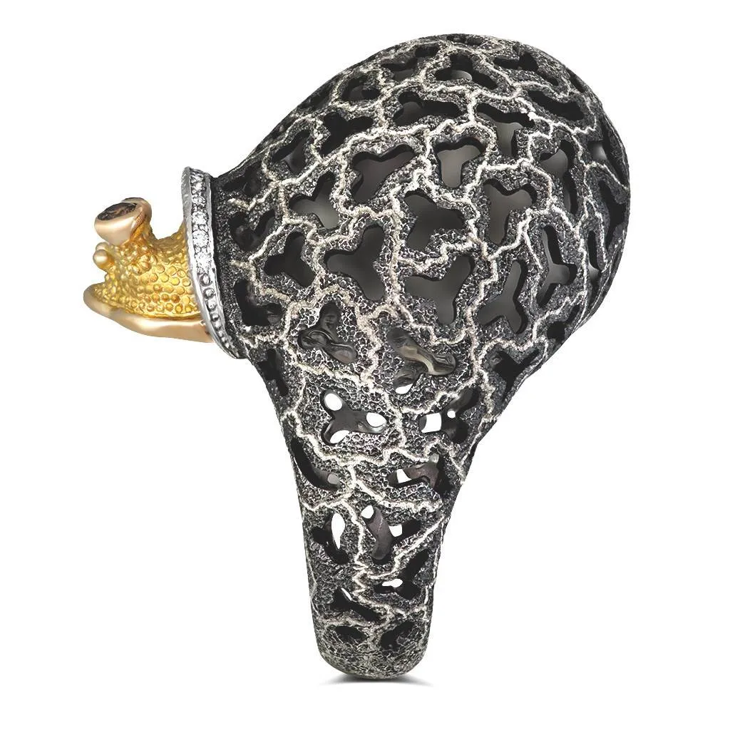 Gold Grand Codi The Snail Ring with Diamonds