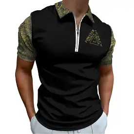 I AM HEBREW 03-01 Men's Designer Short Sleeve Zip Placket Polo Shirt